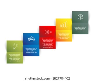 Plantilla de pasos infográficos - estilo de papel plegado