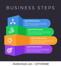 Infographic Steps template. Vector illustration. Can be used for workflow layout, diagram, business step options, banner, web design.