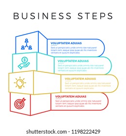 Infographic Steps template. Vector illustration. Can be used for workflow layout, diagram, business step options, banner, web design.