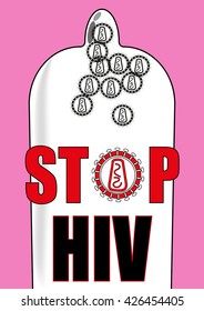 infographic: stop the human immunodeficiency virus. scheme of virus HIV.
