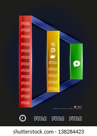 Plantilla de diseño moderno con franjas infográficas. Vector