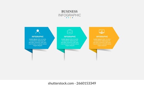 Infographic style colored menu or arrows 3 options