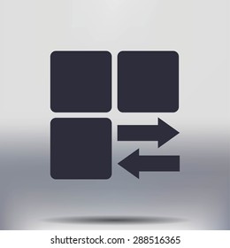 Infographic styled vector  cube with arrow