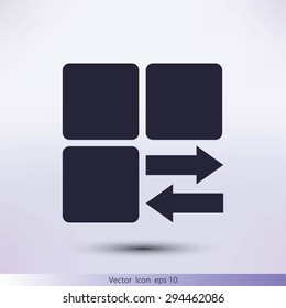 Infographic styled vector  cube with arrow