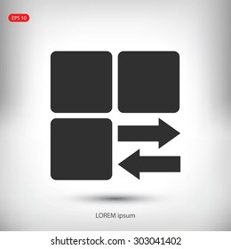 Infographic styled vector  cube with arrow