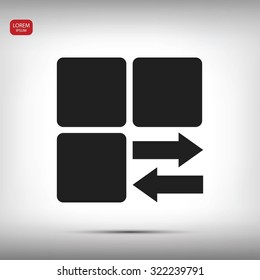 Infographic styled vector  cube with arrow