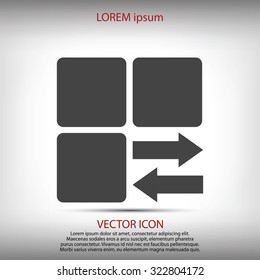 Infographic styled vector  cube with arrow