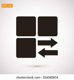 Infographic styled vector  cube with arrow