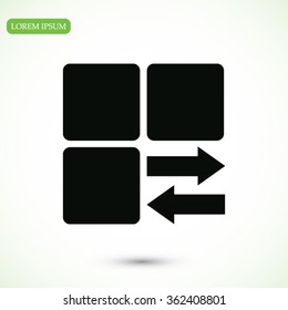 Infographic styled vector  cube with arrow