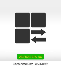 Infographic styled vector  cube with arrow