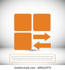 Infographic styled vector  cube with arrow