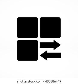 Infographic styled vector cube with arrow, vector best flat icon, EPS