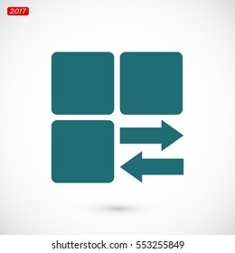 Infographic styled vector cube with arrow, vector best flat icon, EPS