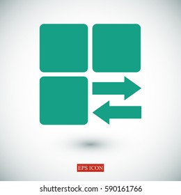 Infographic styled vector cube with arrow, vector best flat icon, EPS