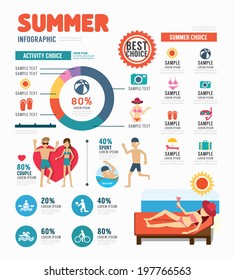 Infographic Summer Template Design . Concept Vector Illustration