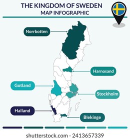 Infografik der schwedischen Karte. Infografik-Karte