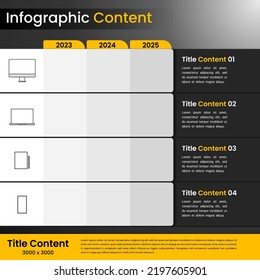 Infographic table 3 year business growth