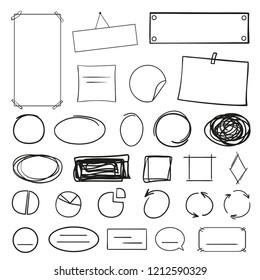 Infographic tables on isolated background. Collection of desks on white. Shapes for design. Hand drawn simple signs