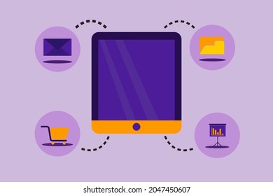 Diseño de tableta infográfica y uso futuro del dispositivo