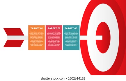 infographic target with 3 step element. Business concept with three options and number, steps or processes. data visualization. Vector illustration.