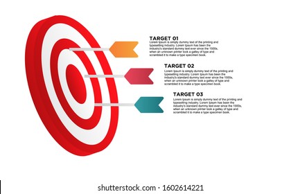 infographic target with 3 step element. Business concept with three options and number, steps or processes. data visualization. Vector illustration.