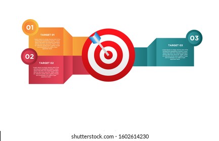 infographic target with 3 step element. Business concept with three options and number, steps or processes. data visualization. Vector illustration.