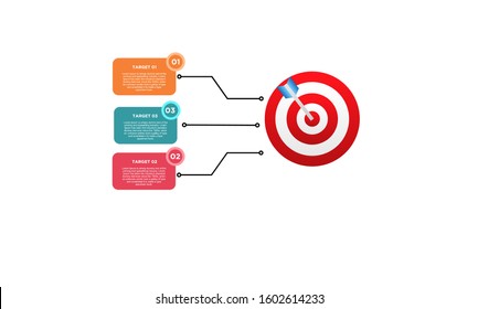 infographic target with 3 step element. Business concept with three options and number, steps or processes. data visualization. Vector illustration.