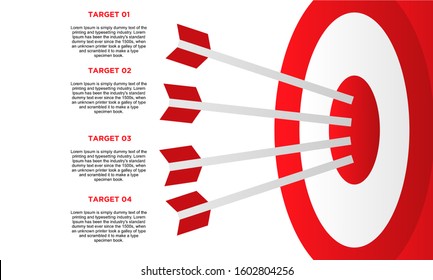 infographic target with 4 step element. Business concept with four options and number, steps or processes. data visualization. Vector illustration.
