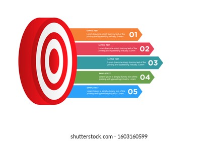 infographic target with 5 step element. Business concept with five options and number, steps or processes. data visualization. Vector illustration.