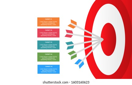 infographic target with 5 step element. Business concept with five options and number, steps or processes. data visualization. Vector illustration.