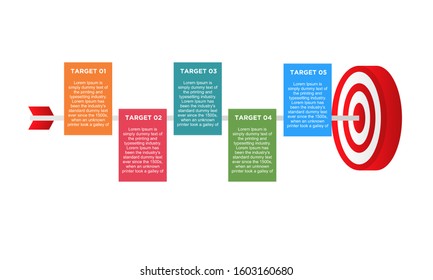 infographic target with 5 step element. Business concept with five options and number, steps or processes. data visualization. Vector illustration.