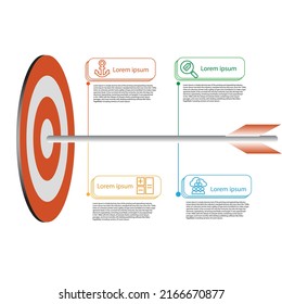 Infographic target and arrow vector Template Process concept Step for strategy and information education