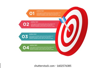 infographic target element. Business concept with options and number, steps or processes. data visualization. Vector illustration.
