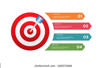 infographic target element. Business concept with options and number, steps or processes. data visualization. Vector illustration.