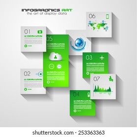 Infographic teamwork and brainstorming with Flat style. A lot of design elements are included: computers, mobile devices, desk supplies, pencil,coffee mug, sheets,documents and so on