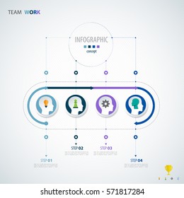 Infographic teamwork.  Business concept. Vector