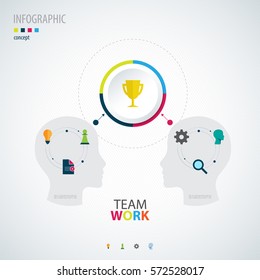 Infographic teamwork.  Business concept. Vector