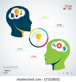 Infographic teamwork.  Business concept. Vector