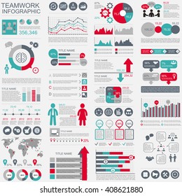 Infographic Teamwork Vector Design Template. Can Be Used For Workflow, Startup, Business Success, Diagram, Infographic Banner, Teamwork, Design, Infographic Elements, Set Information Infographics.