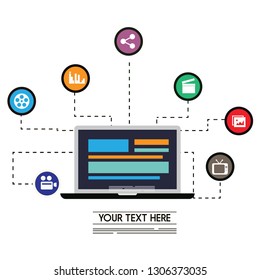 infographic techno desktop vector eps 10