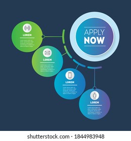Infographic of technological or education process with 4 steps. Quarterly report. Business presentation concept with four options. Template of diagram.