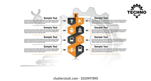 Infographic technology. abstract background with set of icons. vector illustration