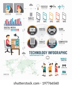 Infographic Technology digital template design . concept vector illustration