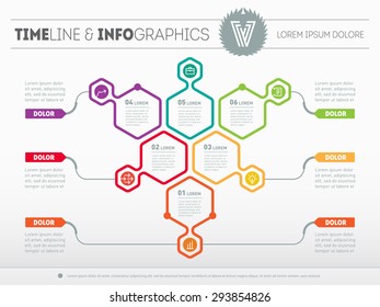 Infographic of technology or education process. Vector Web Template of a pyramidal chart, diagram or presentation. Part of the report with logo and icons set. Business concept with six options