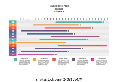 Infographic template, 12 options modern Timeline diagram calendar, presentation vector infographic 