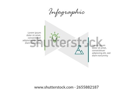 Infographic Template with 2 Business Steps for Planning, Timeline, Workflow, Strategic Marketing, Project Management, and Visual Presentations.