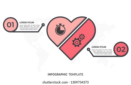 Infographic template 2 options, heart style.