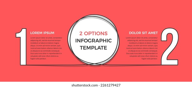 Plantilla de infografía con 2 opciones con lugar para el texto, ilustración de eps10 vectoriales