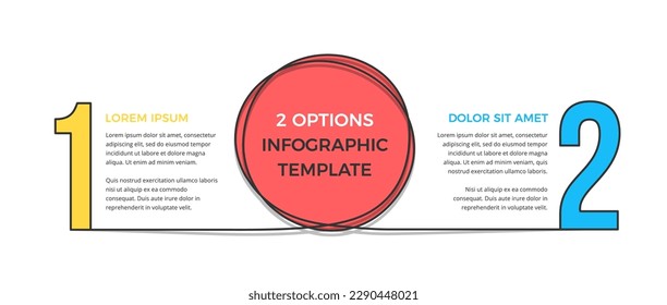 Infographic template with 2 options with place for your text, vector eps10 illustration