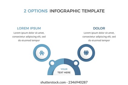 Infographic template with 2 options with place for your icons and text, vector eps10 illustration